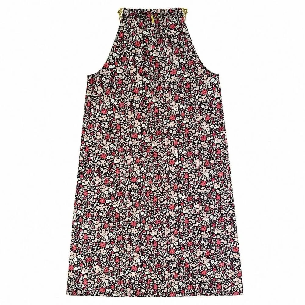 Micheal Kors Halter Sleeveless Floral Jersey Dress Women Size XS Wedding Guest